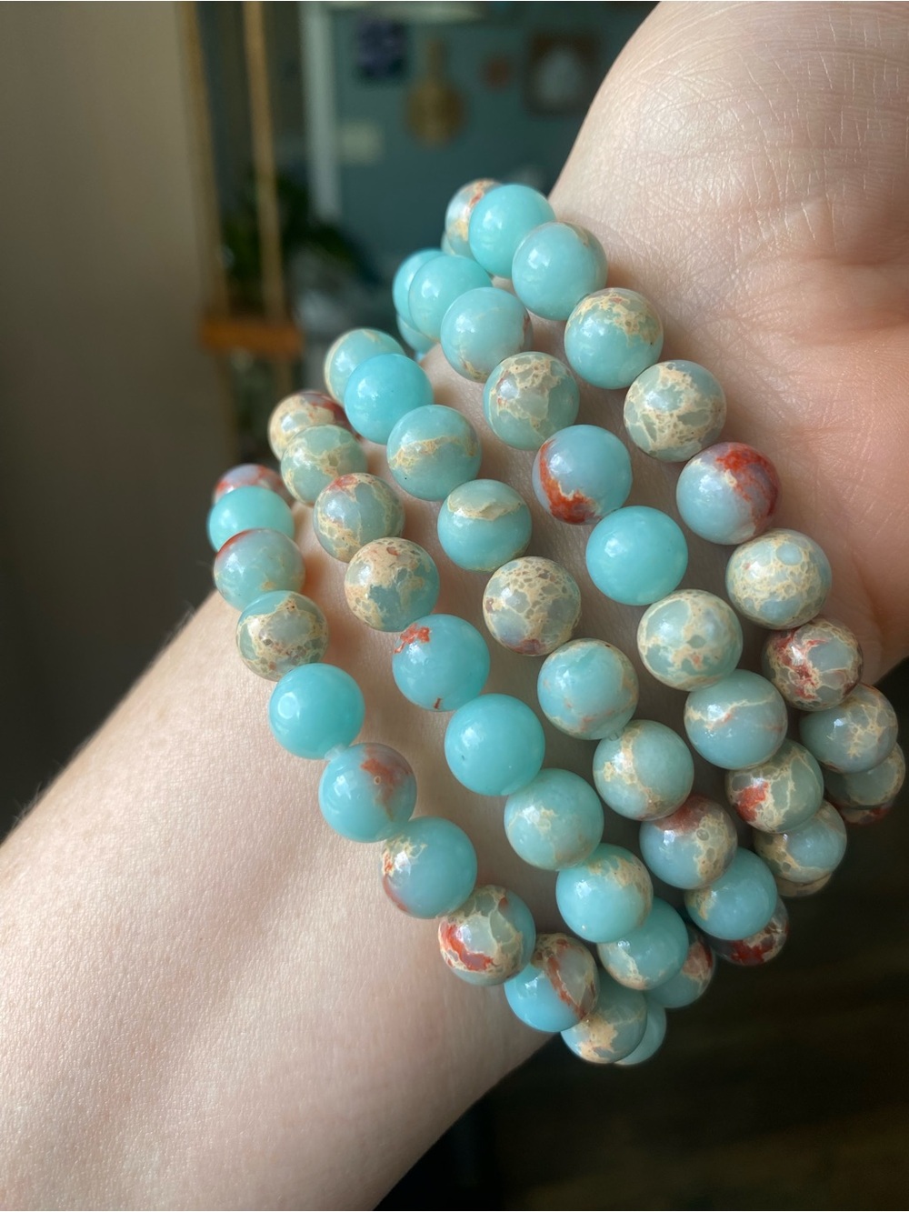 💚✨ 8MM SHOUSHAN JADE CRYSTAL BRACELETS ✨💚